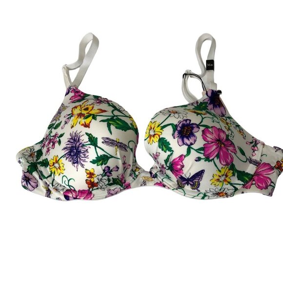 VICTORIA'S SECRET PUSH UP PLUNGE FLORAL BRA 36B NEW WITH TAG - Picture 3 of 7